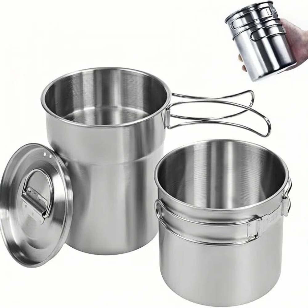 Camping Cooking Pot Set - Foldable Camping Cups Mugs Camping Pot