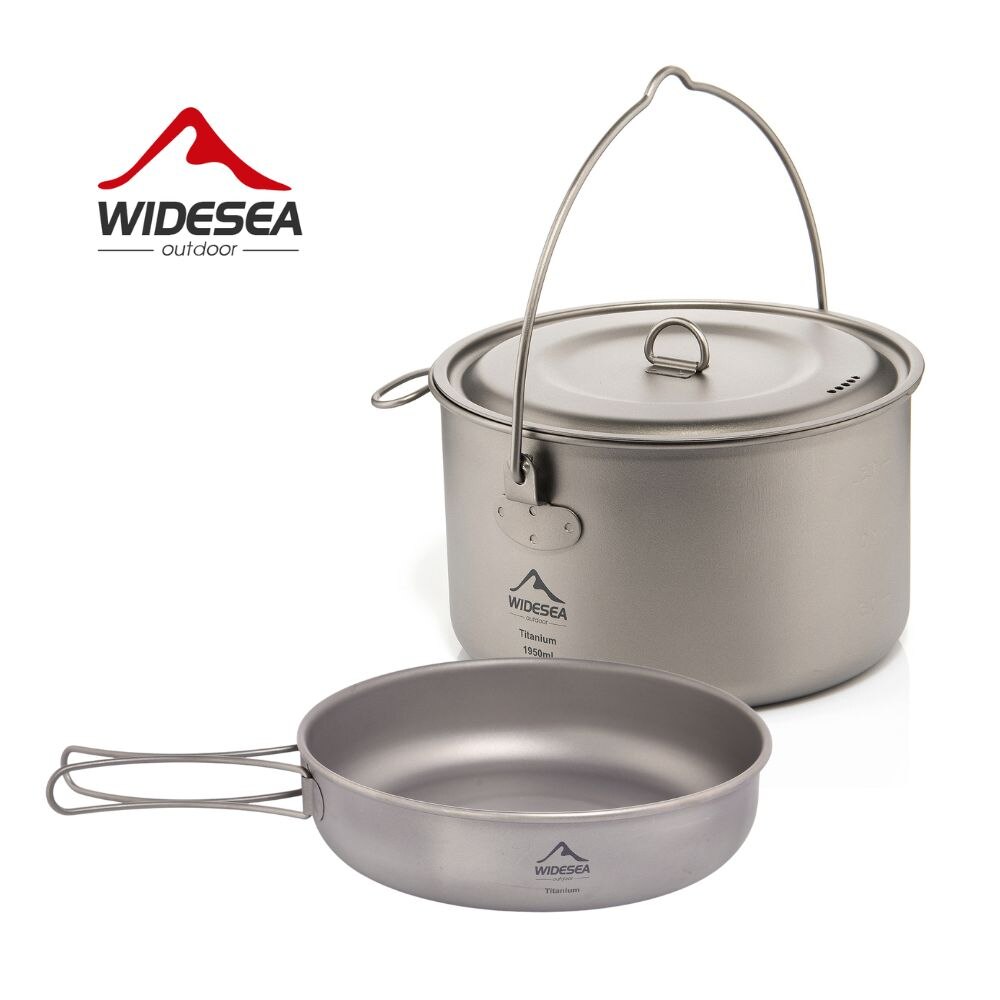Camping Cooking Pot Set - Widesea Camping Tableware Titanium Cookware Set