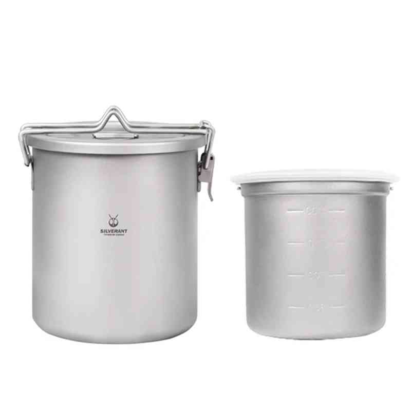 Camping Cooking Pot Set - Silverant Camping Titanium Pot Ultralight Rice