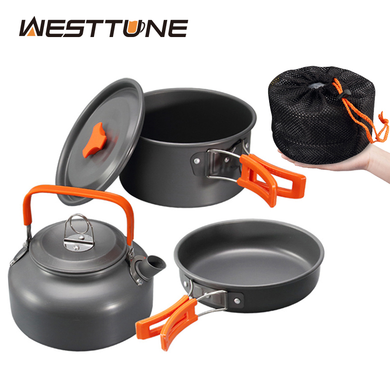 Camping Cooking Pots And Pans - WESTTUNE Camping Cookware Kit Aluminum Outdoor