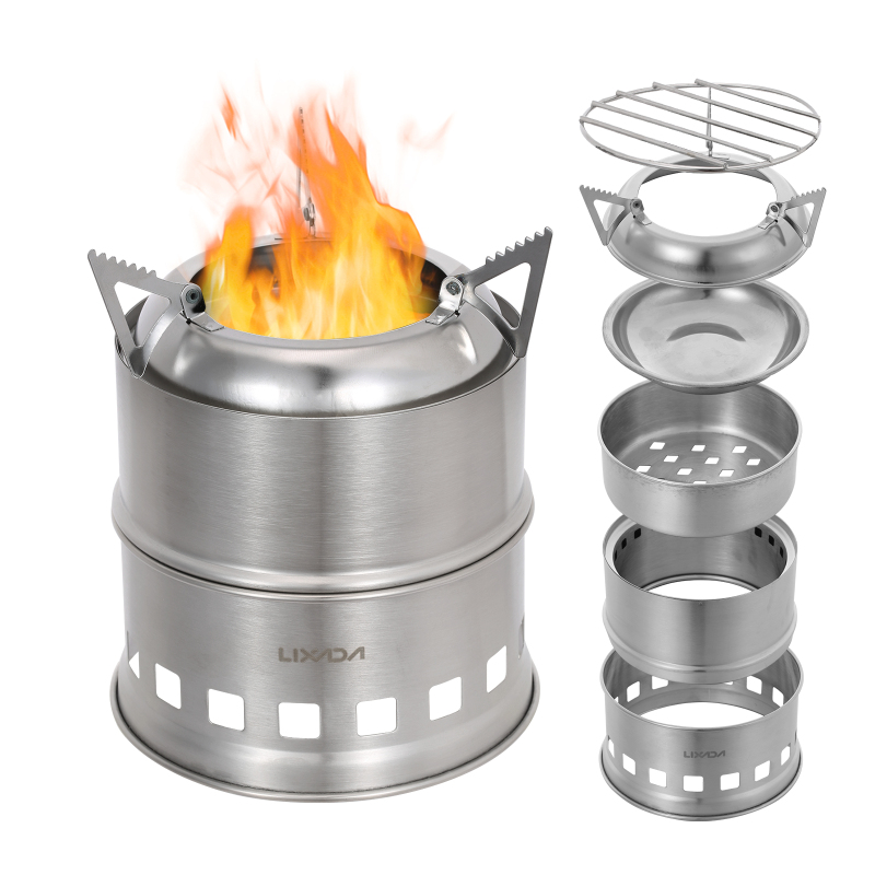 Camping Cooking Alcohol - Lixada Stainless Steel Wood Stove Camping
