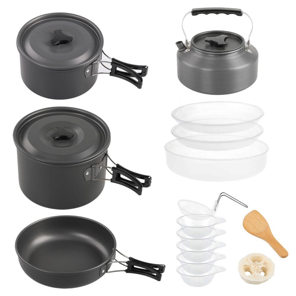 Camping Cooking Pot Large - Outdoor large cooking set, 2-4 person
