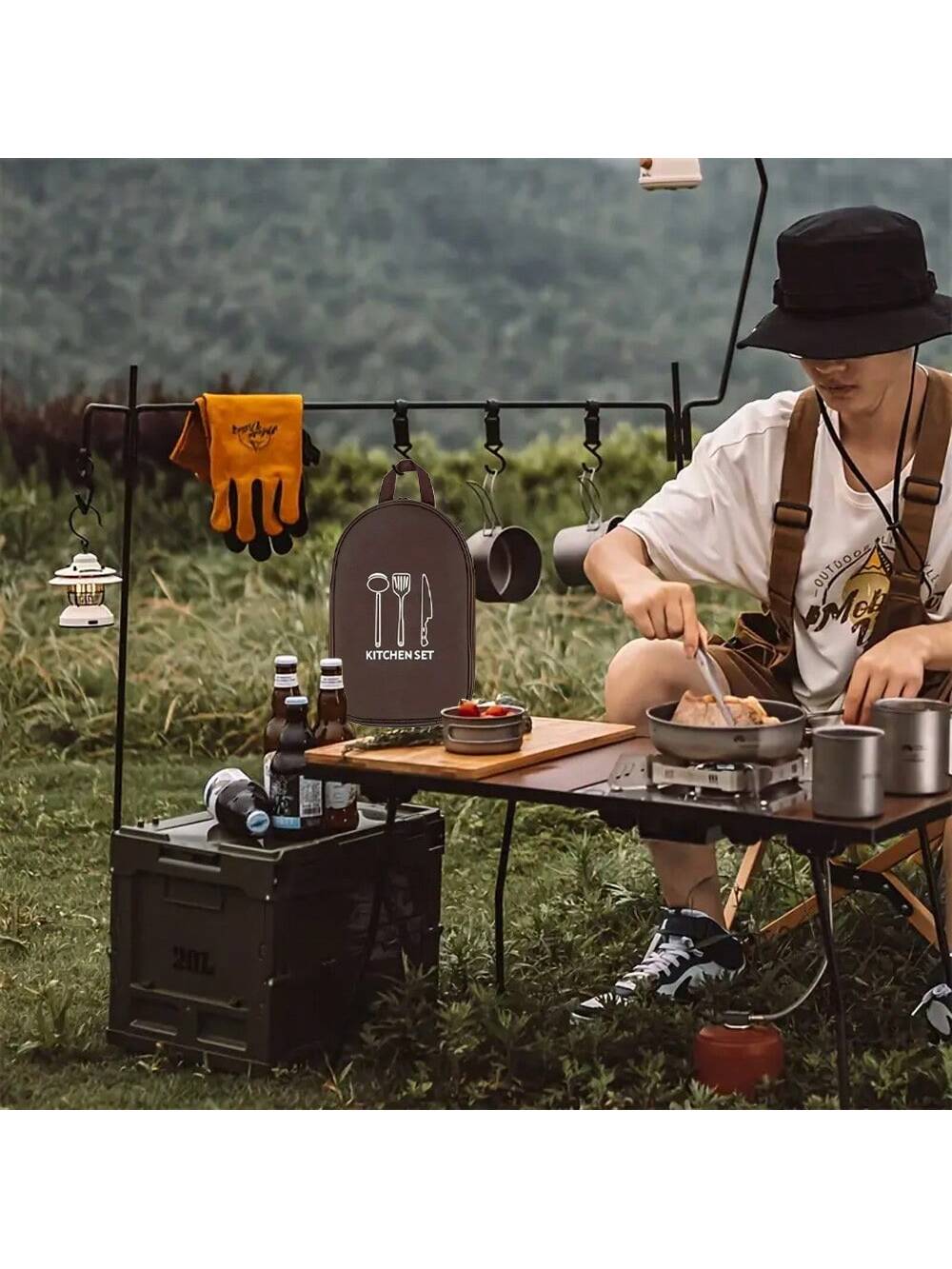 Outdoor Camping Cookware Stora - Camping Cooking Container 评论和价格