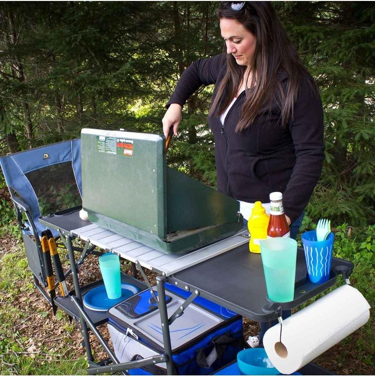 Slim Fold Portable Camping Kit - Camping Cooking Table 评论和价格