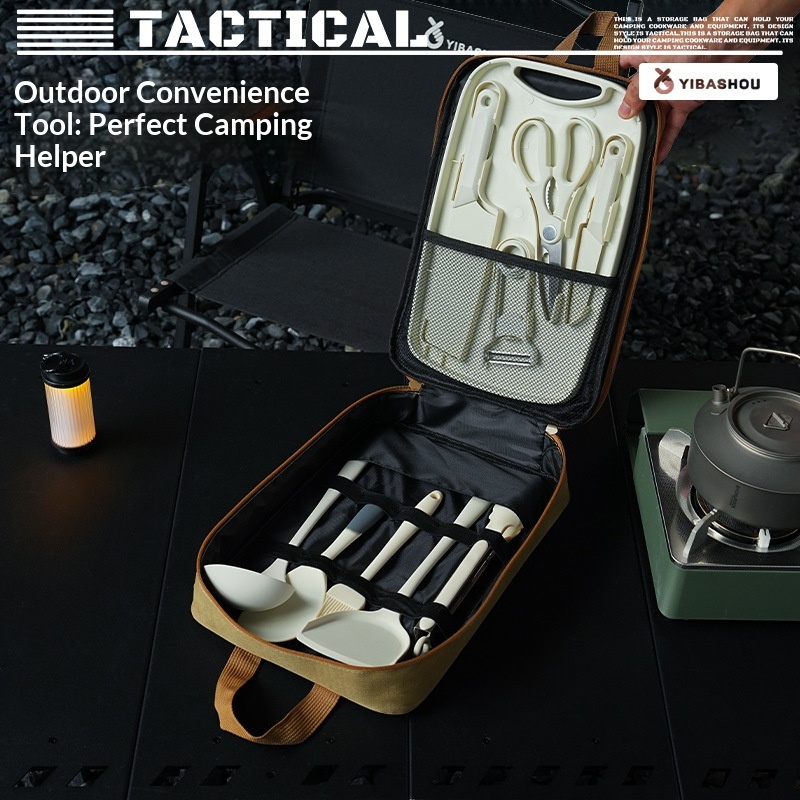 Portable 9Pcs Camping Kitchenw - Camping Cooking Pots And Pans 评论和价格