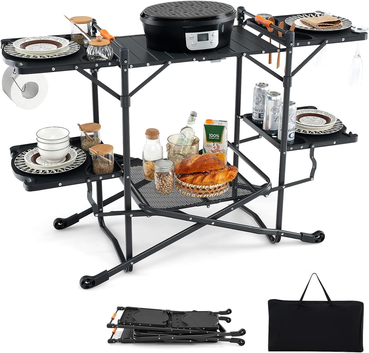 Portable Camp Cooking Table wi - Camping Cooking Table With Storage 评论和价格
