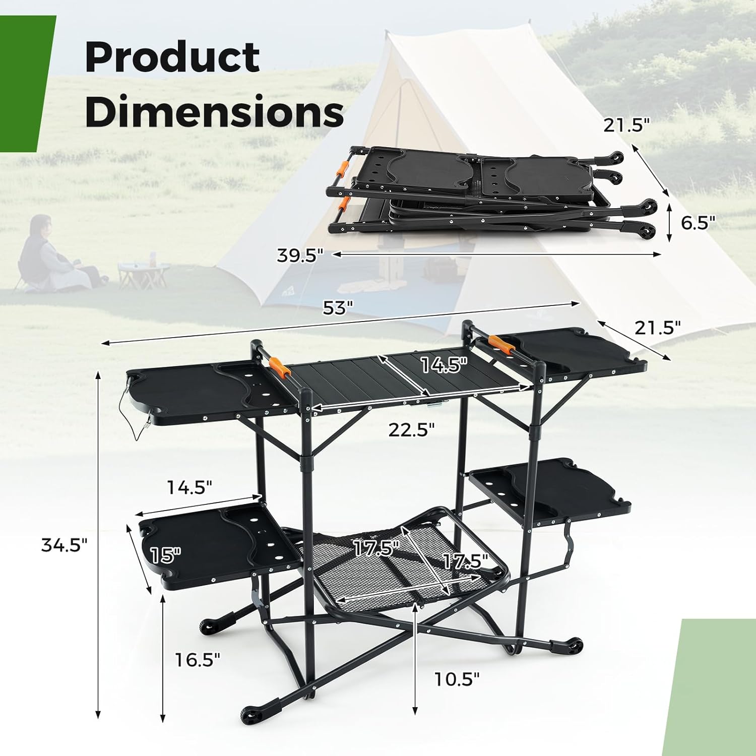 Portable Camp Cooking Table wi - Camping Cooking Table With Storage 评论和价格