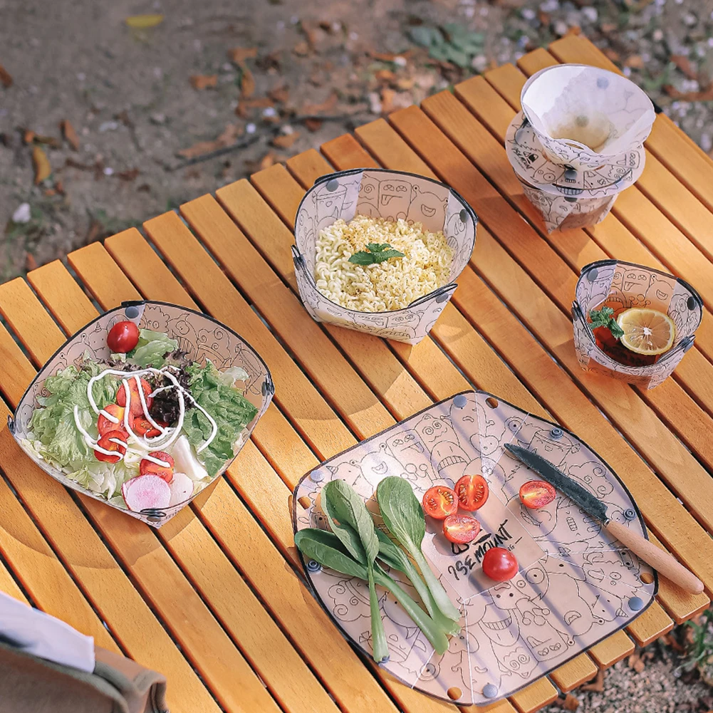 PP Foldable Dinnerware Portabl - Camping Cooking Tray 评论和价格
