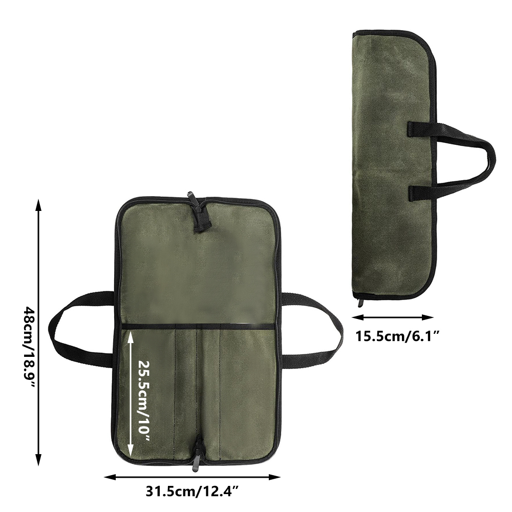 Waxed Canvas Knife Roll Bag Mu - Camping Cooking Knife 评论和价格