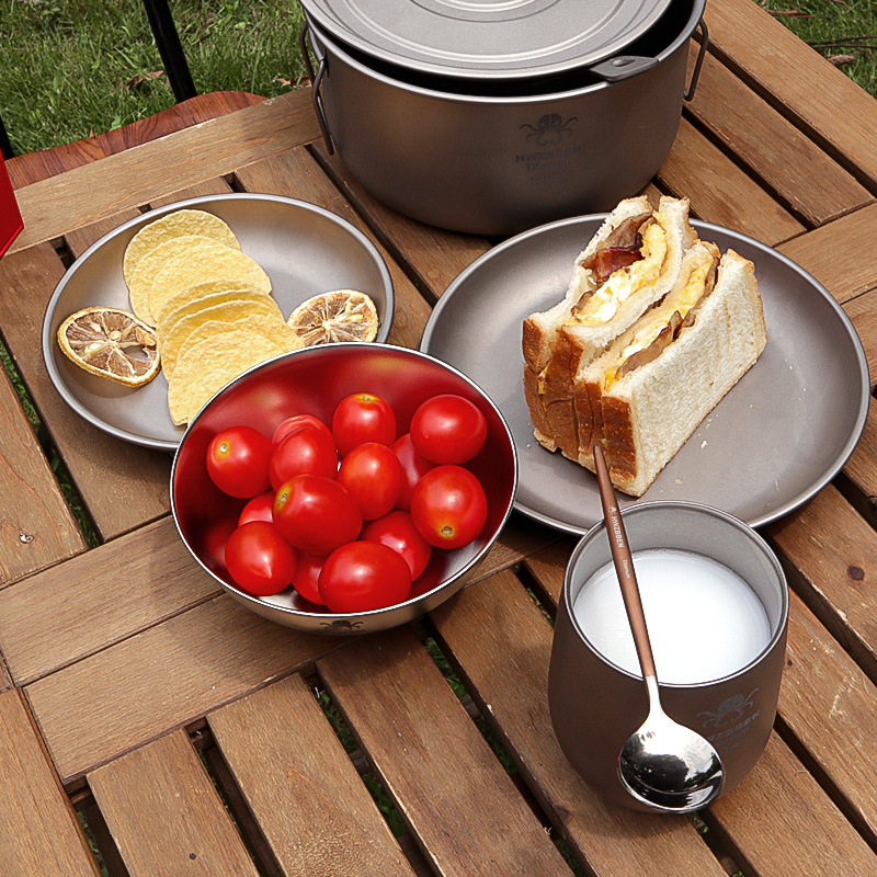 Pure Titanium Cutlery Dining P - Camping Cooking Tray 评论和价格
