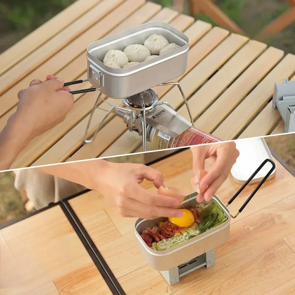 800/1400ML Aluminum Lunch Boxe - Camping Cooking Tray 评论和价格