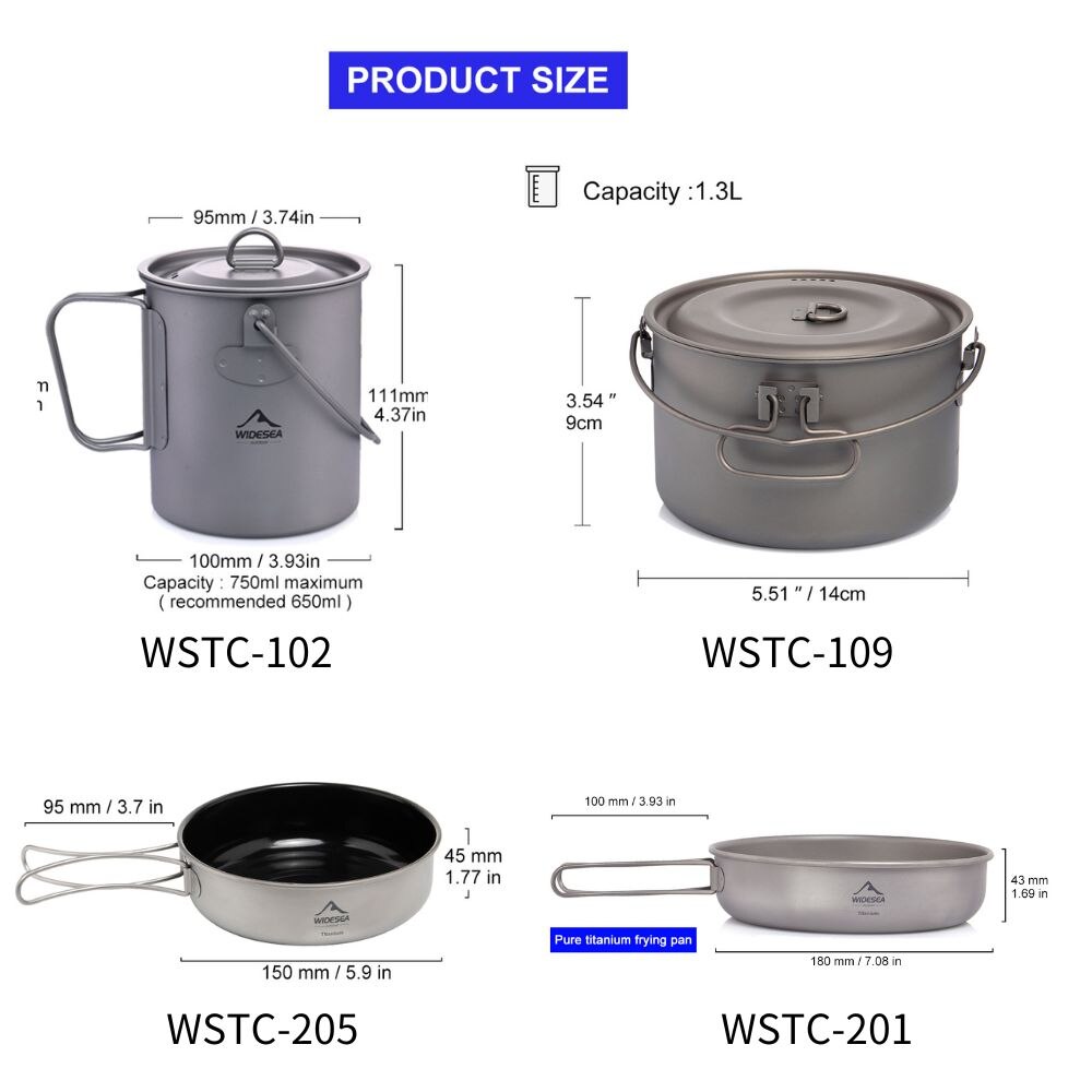 Widesea Camping Tableware Tita - Camping Cooking Pot Set 评论和价格