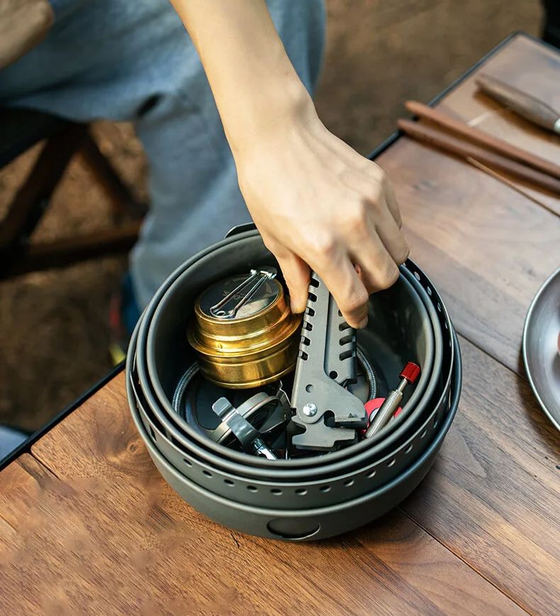 Camping Gas Stove Alcohol Stov - Camping Cooking Pot Set 评论和价格