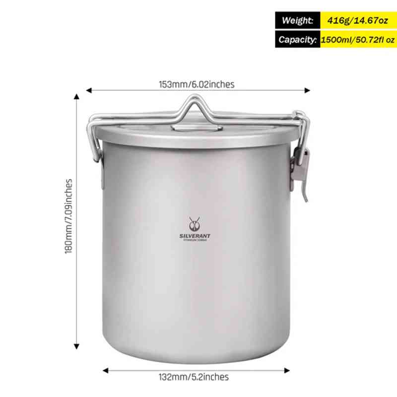 Silverant Camping Titanium Pot - Camping Cooking Pot Set 评论和价格
