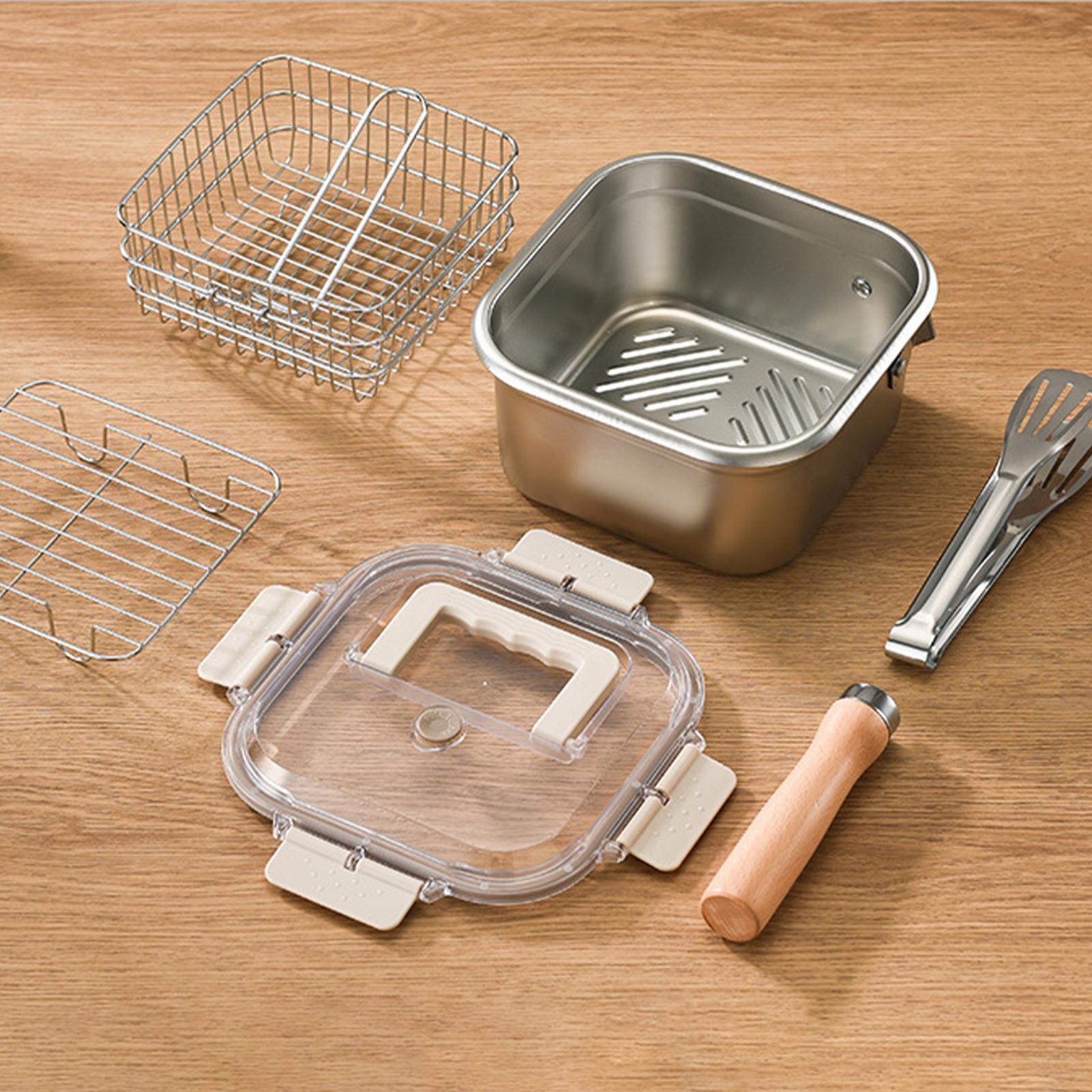 Deep Fryer Pan Set Square Camp - Camping Cooking Pot Large 评论和价格