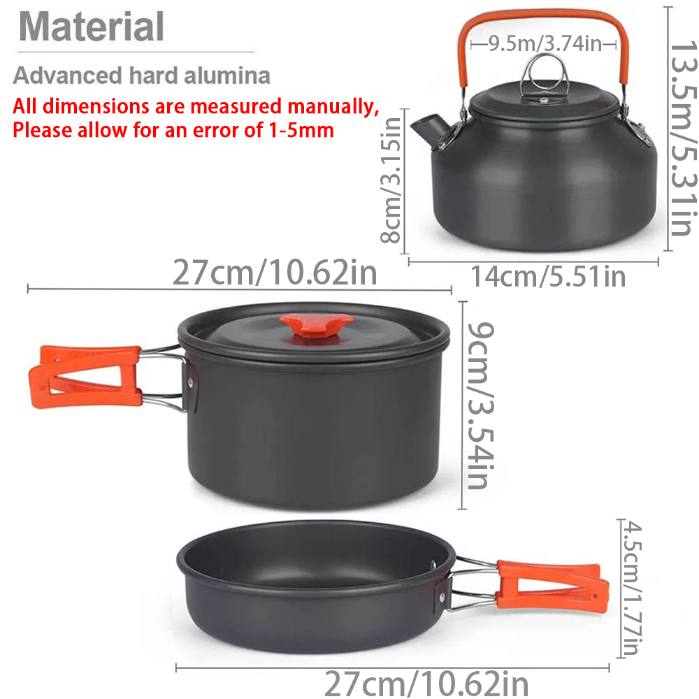 1pcs/1set Camping Cookware Kit - Camping Cooking Pots And Pans 评论和价格