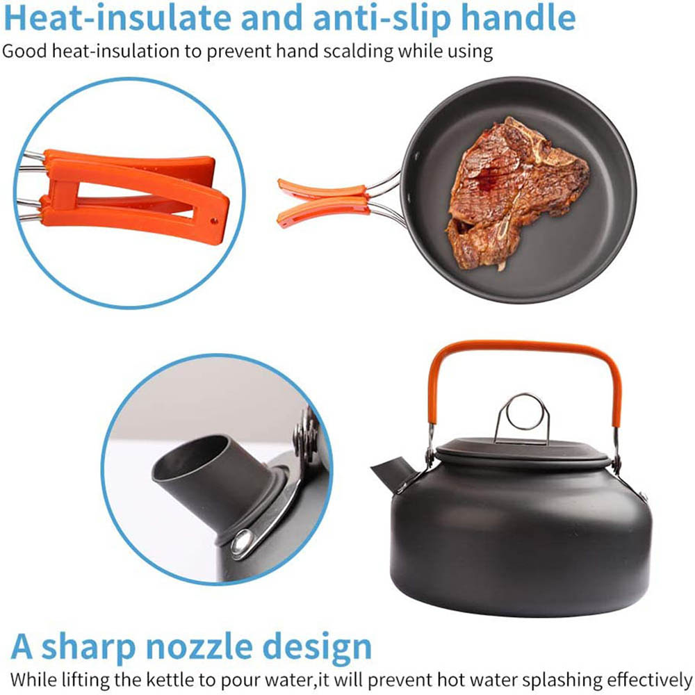 1pcs/1set Camping Cookware Kit - Camping Cooking Pots And Pans 评论和价格