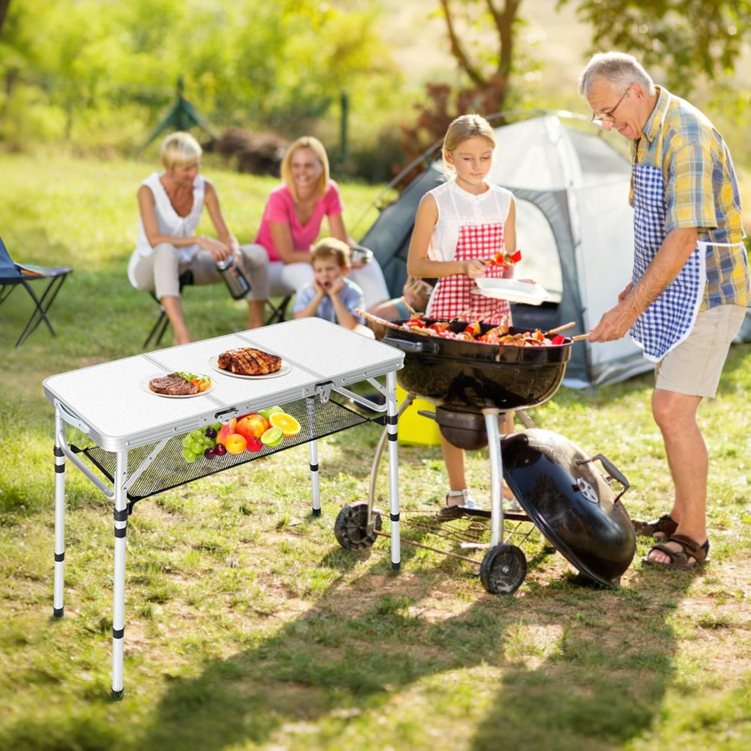 Folding Camping Table With Sto - Camping Cooking Table With Storage 评论和价格