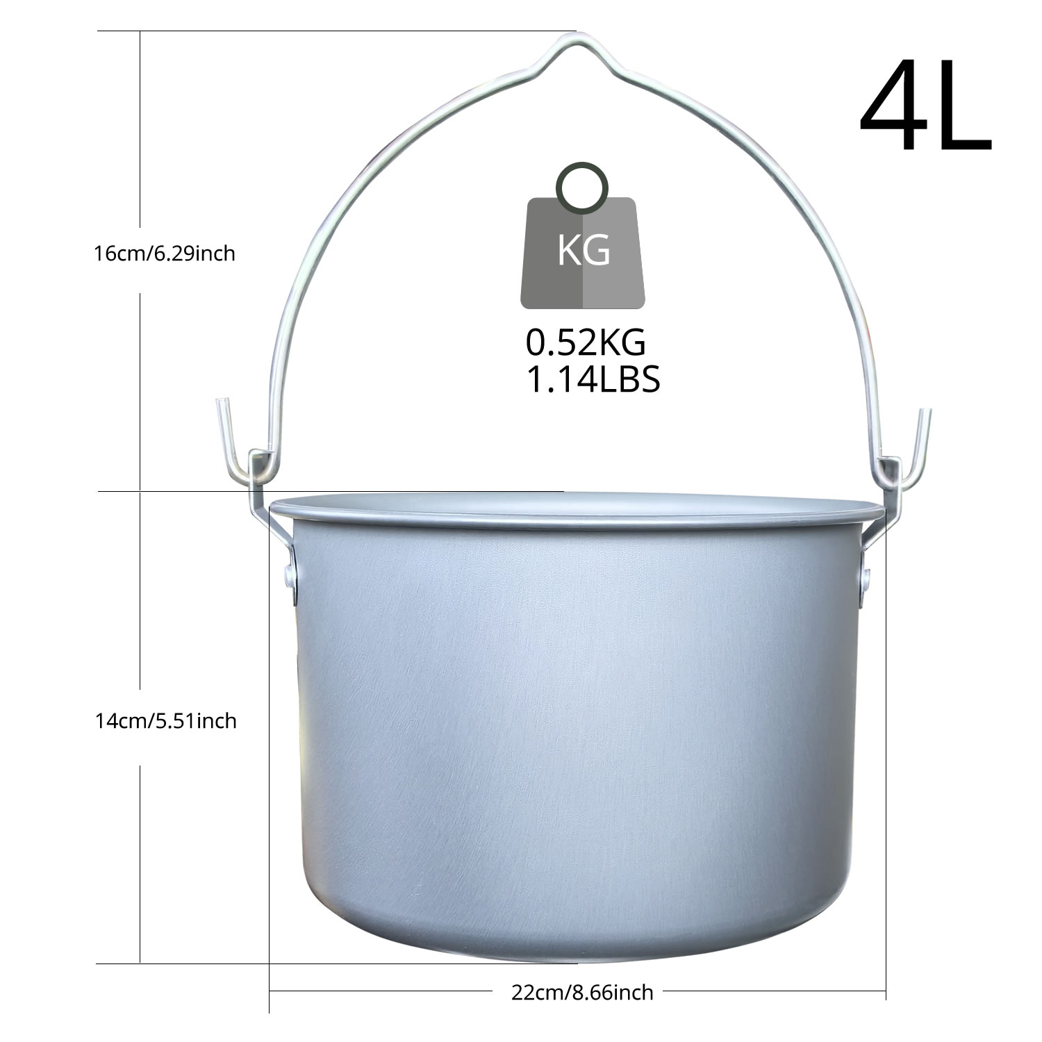 4L Outdoor Hanging Pot Camping - Camping Cooking Pot Large 评论和价格