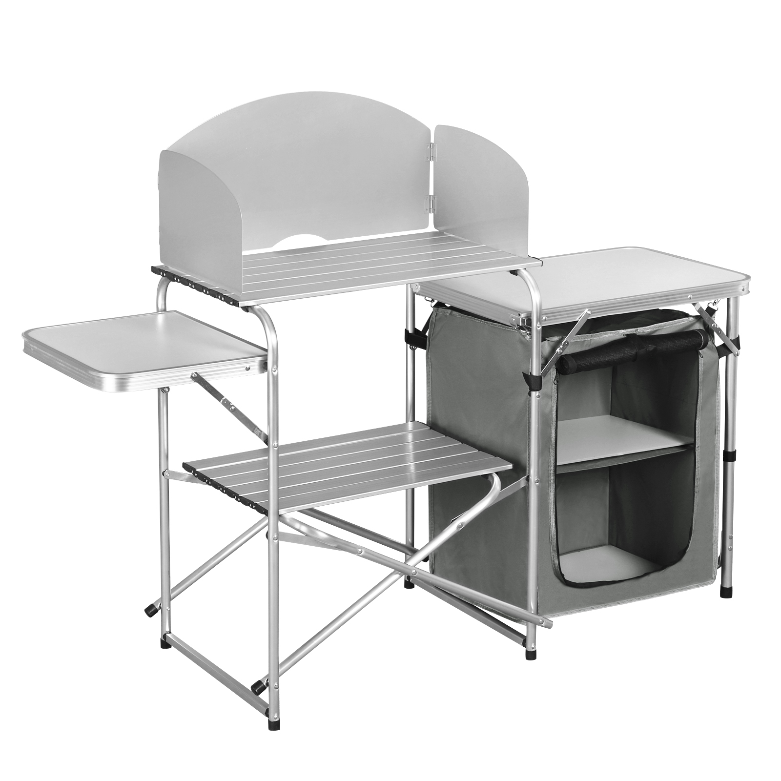 Aluminium Foldable Camping Cab - Camping Cooking Table With Storage 评论和价格