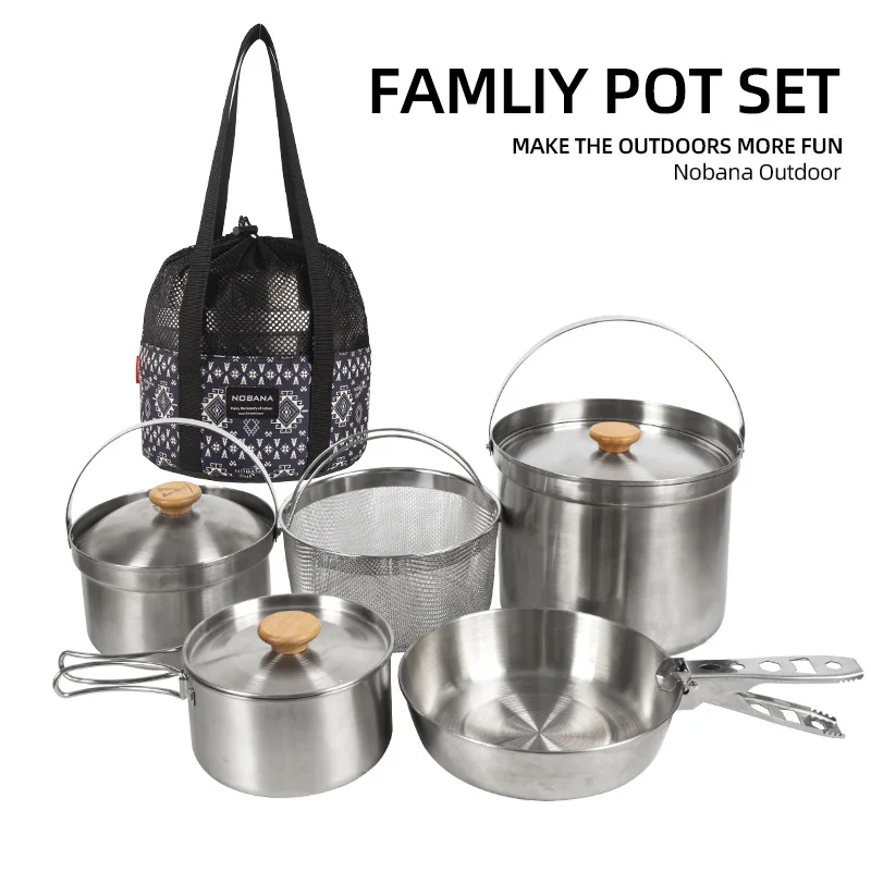 2026 New Outdoor Stainless Ste - Camping Cooking Pot Set 评论和价格