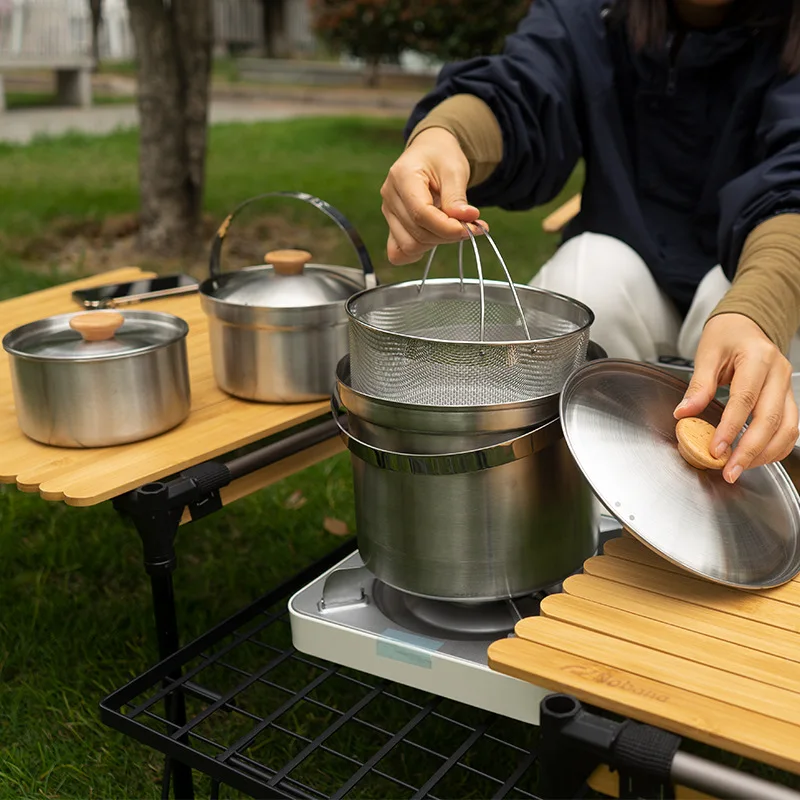 2026 New Outdoor Stainless Ste - Camping Cooking Pot Set 评论和价格