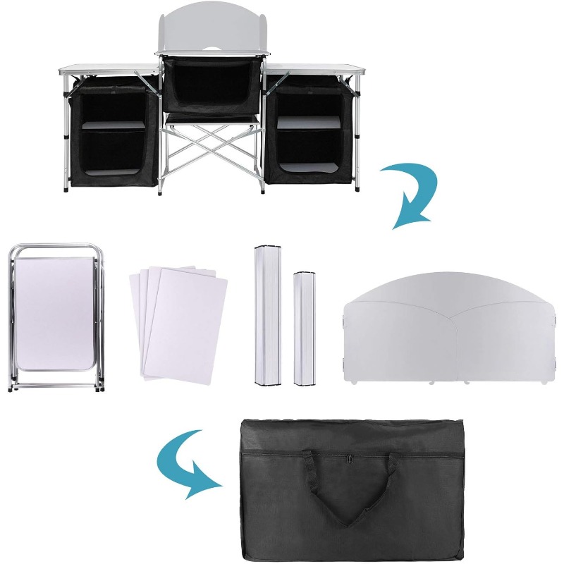 Hot-selling Outdoor Camping Mo - Camping Cooking Table With Storage 评论和价格