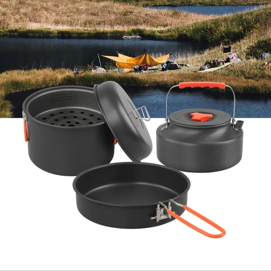Outdoor Cookware Set Camping C - Camping Cooking Pots And Pans 评论和价格