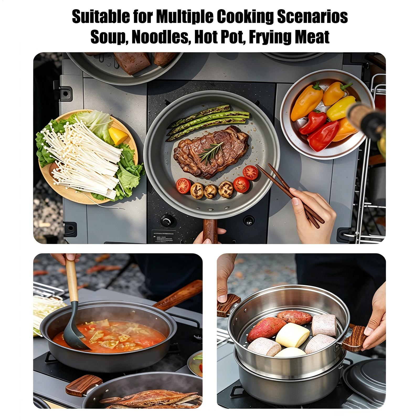 Camping Pot Portable Large Lig - Camping Cooking Pot Large 评论和价格