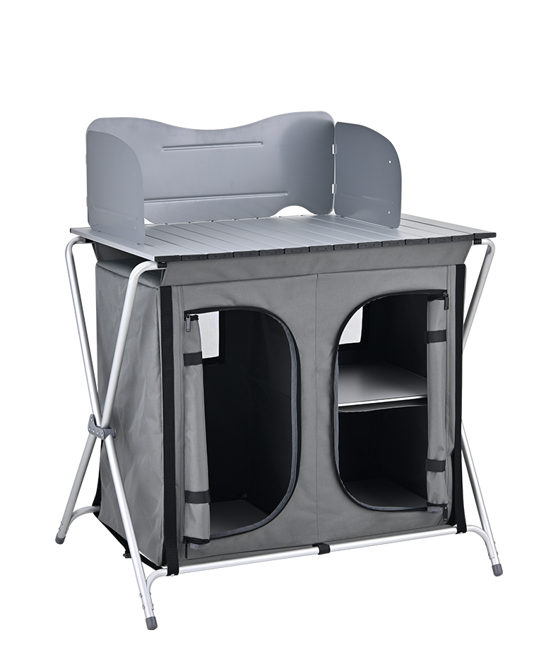 Aluminum Folding Outdoor Porta - Camping Cooking Table With Storage 评论和价格
