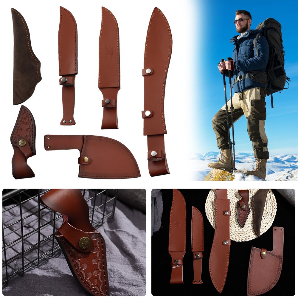 Brown Leather Sheath Holder Po - Camping Cooking Knife 评论和价格