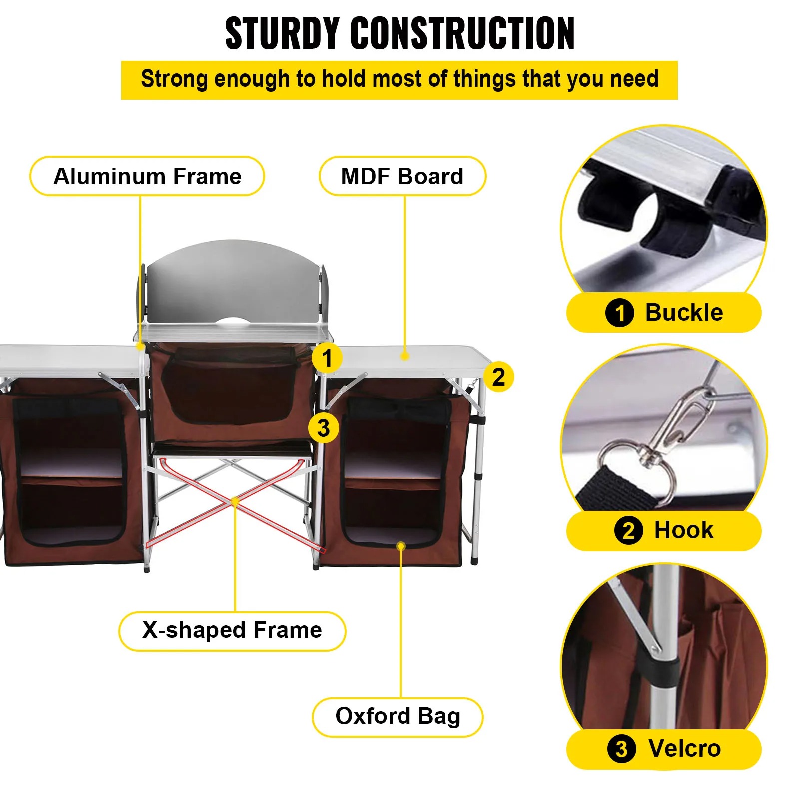 Singwinner Camping Outdoor Kit - Camping Cooking Table With Storage 评论和价格