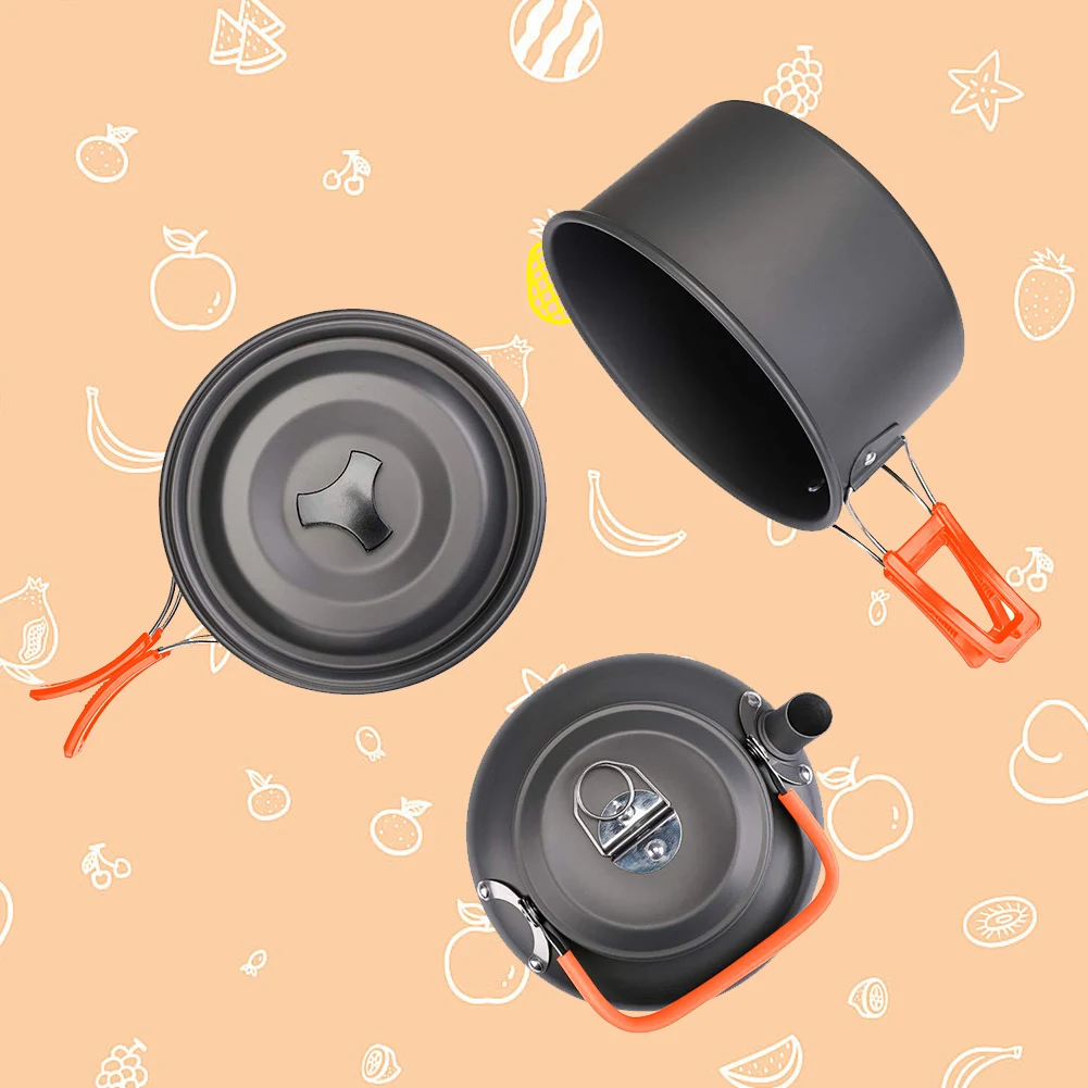 Camping Cookware Kit Kettle Po - Camping Cooking Pot Set 评论和价格