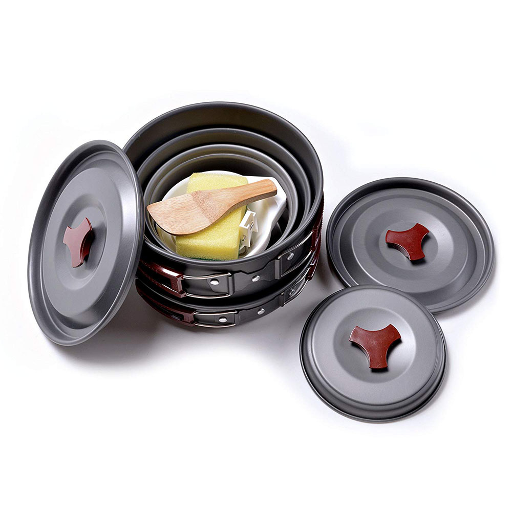 Outdoor Camping Cookware Kit N - Camping Cooking Pots And Pans 评论和价格