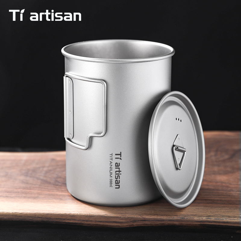 Tiartisan 750ml/ 900ml Titaniu - Camping Cooking Pot Large 评论和价格